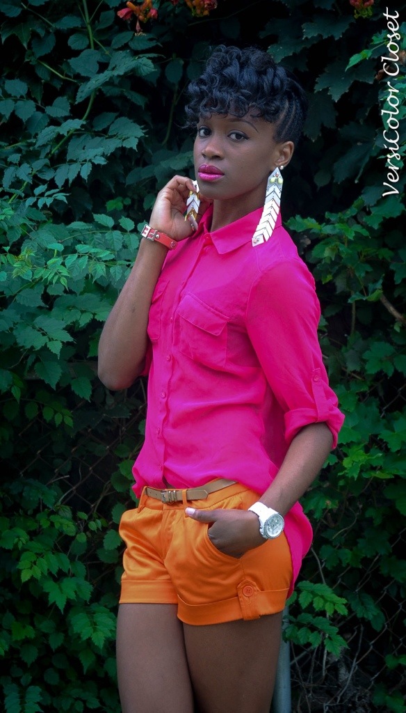 “Colorblocking: Fuchsia & Orange”