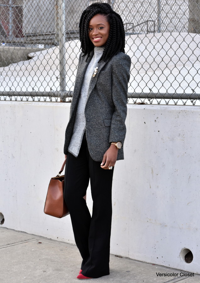 Wide leg pants & boyfriend blazer