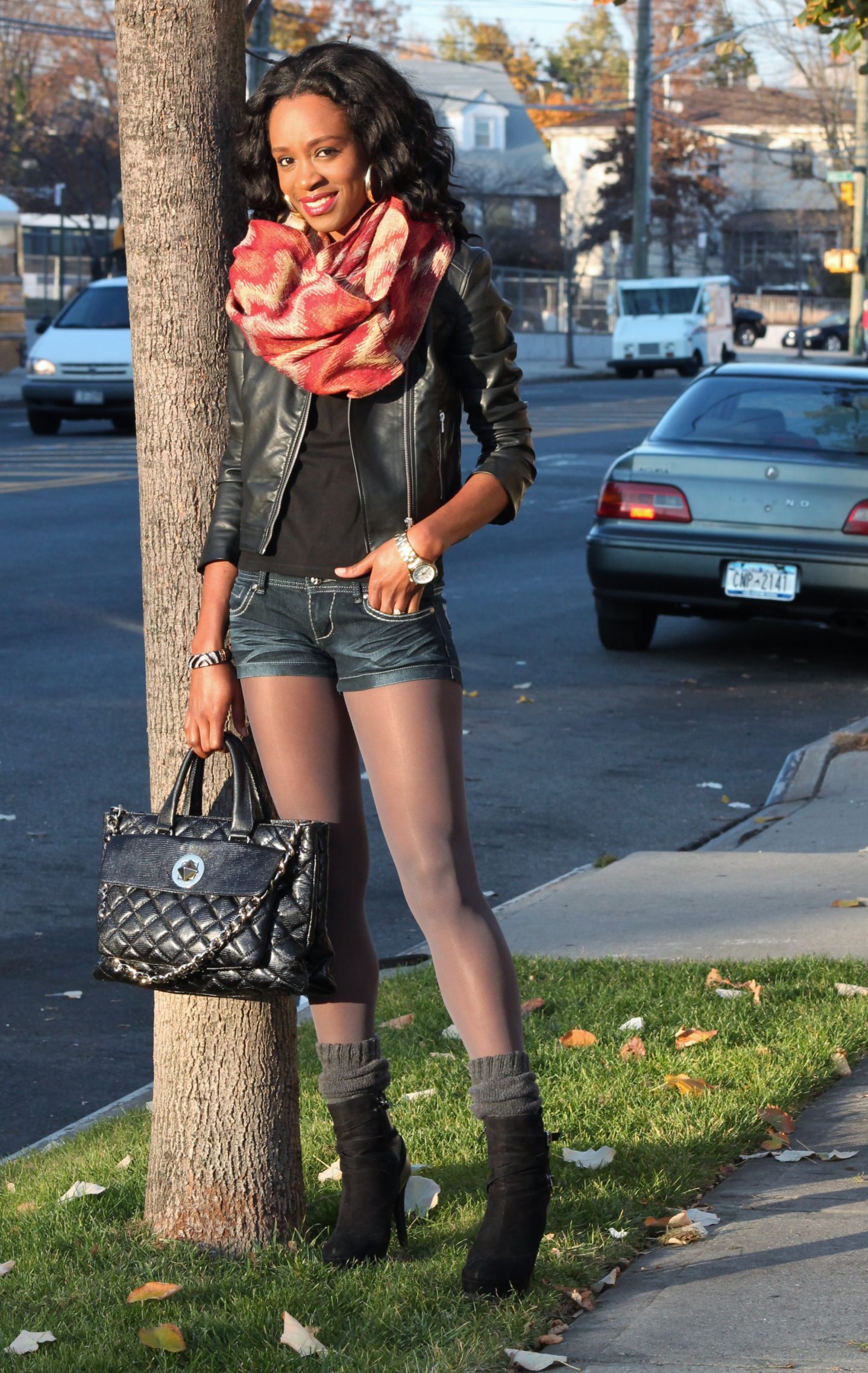 denim jacket with shorts