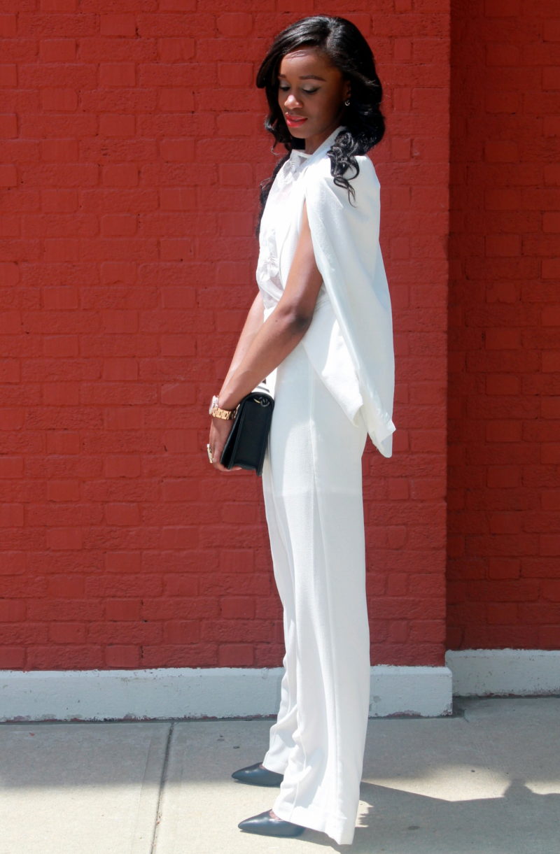 All white wide leg pants + cape blazer (10) - VERSICOLOR CLOSET