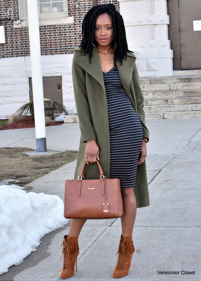 Striped midi dress | 5 tips for improving your financial health