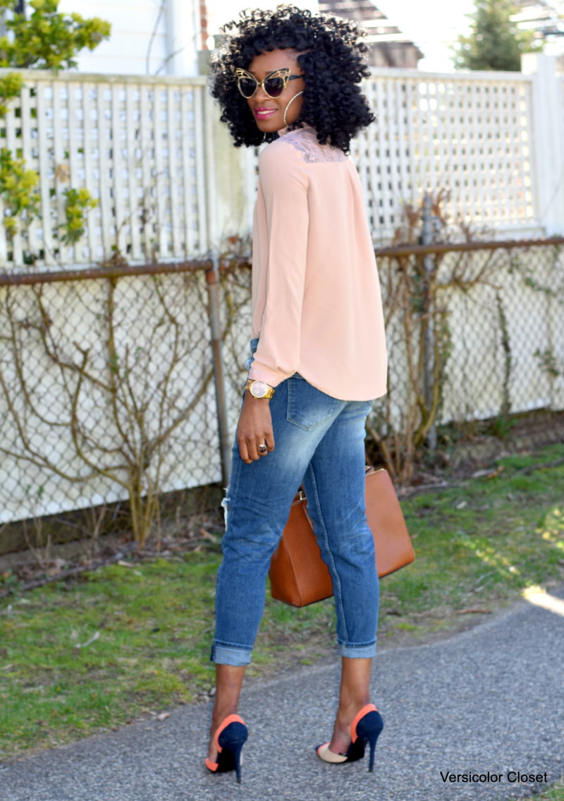 Ripped jeans + embellished bow tie - VERSICOLOR CLOSET