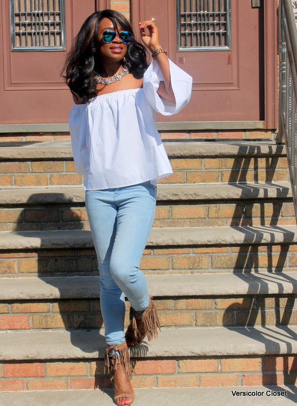 How to style an off the shoulder top – Look 1